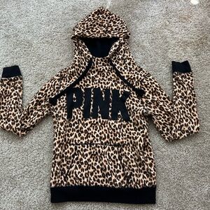 PINK Leopard Print Hoodie